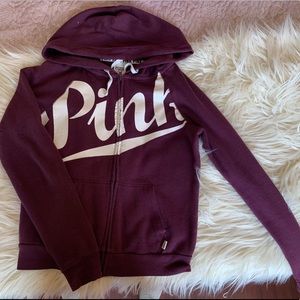 VS Pink maroon zip up jacket